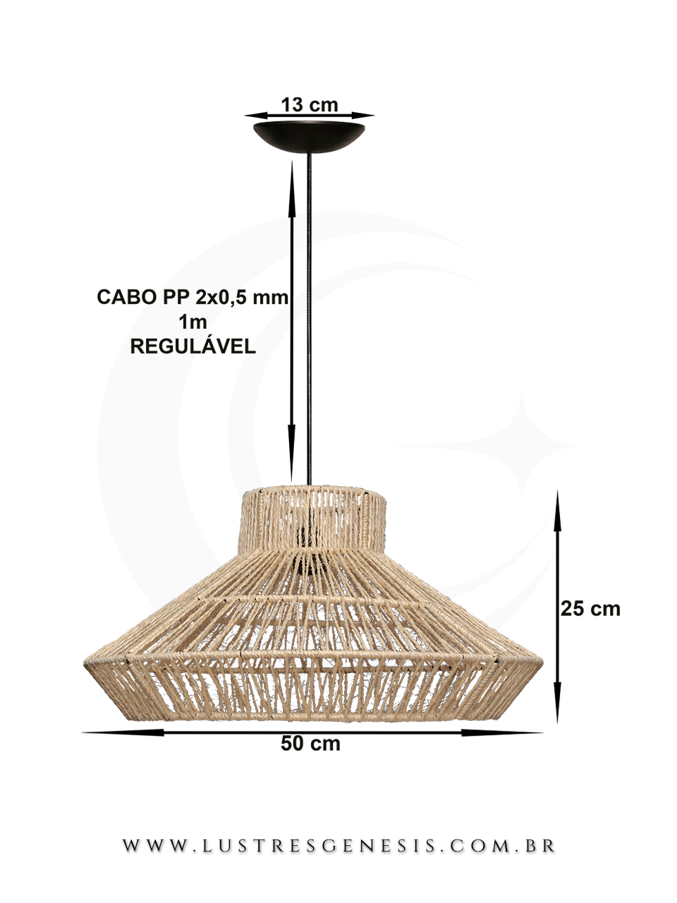 Lumin&aacute;ria Pendente Palha Malibu Bege Natural Modelo R&uacute;stico 30cm para Sala de Jantar Sala de Estar Quarto Living